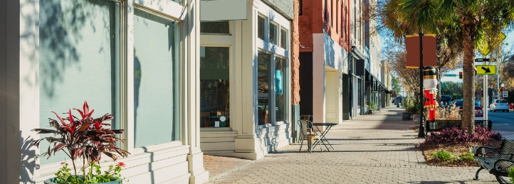 A business district in Valdosta