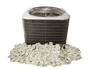 money-around-an-air-conditioner-condenser