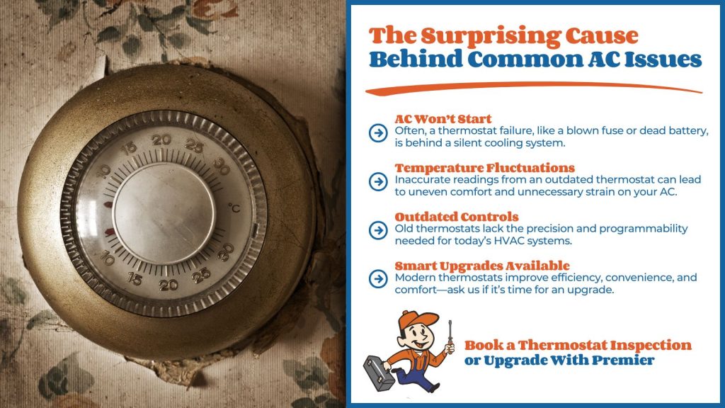 This is an image of an old old thermostat headline raises the surprising cause behind common AC issues.