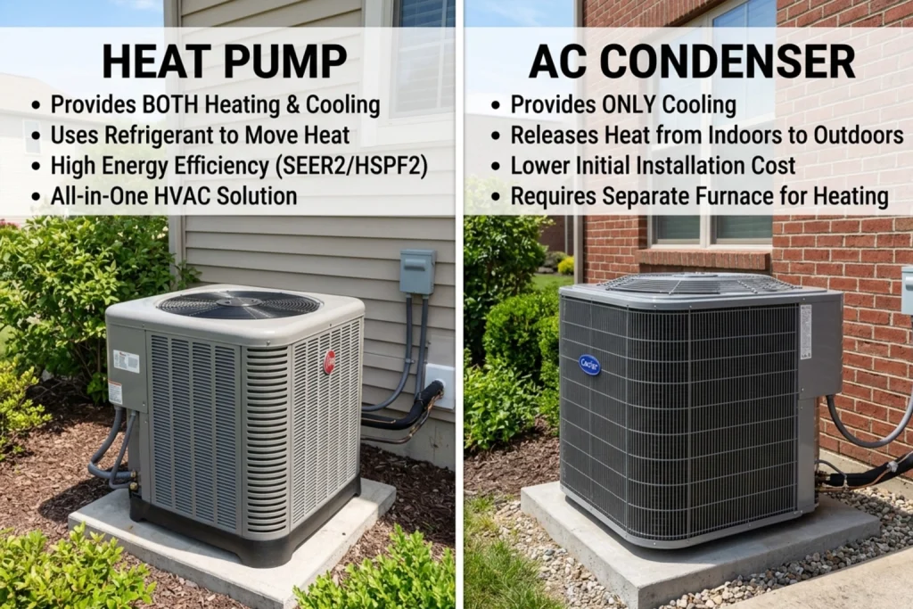 comparing heat pump and central AC options