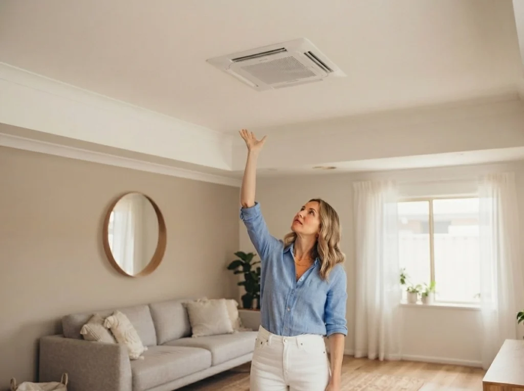 Dublin homeowner checking warm AC airflow